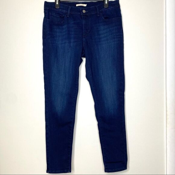 Levi's 710 Super Skinny Mid Rise Denim Jeans Dark Wash Cotton Blend Women's 32 - Picture 2 of 11